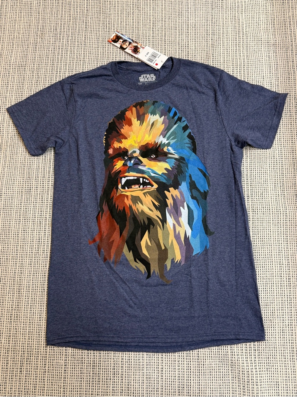 Star Wars Men’s Navy Graphic Chewbacca Short Sleeve Tee
